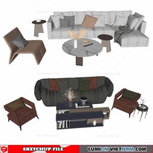 Sofa Set - Sketchup Models By Darchviz