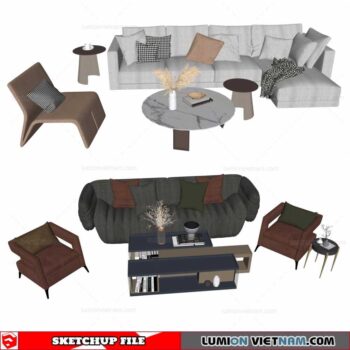 Sofa Set - Sketchup Models By Darchviz