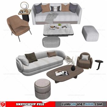 Sofa Set - Sketchup Models By Darchviz