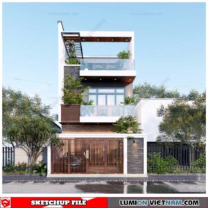 House - Sketchup Exterior Scene By Cuong Covua