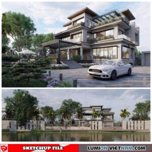 Villa - Sketchup Exterior Scene By Cuong Covua