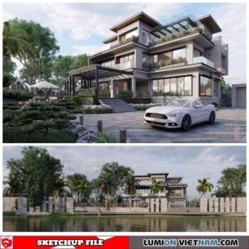 Villa - Sketchup Exterior Scene By Cuong Covua