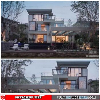 Villa - Sketchup Exterior Scene By Cuong Covua