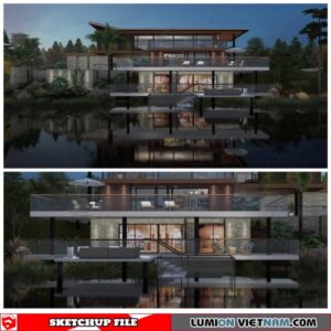Villa - Sketchup Exterior Scene By Cuong Covua