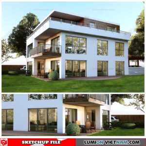 Villa - Sketchup Exterior Scene By Cuong Covua