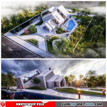 Villa - Sketchup Exterior Scene By Cuong Covua
