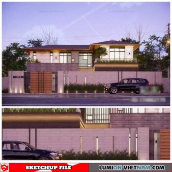 Villa - Sketchup Exterior Scene By Cuong Covua