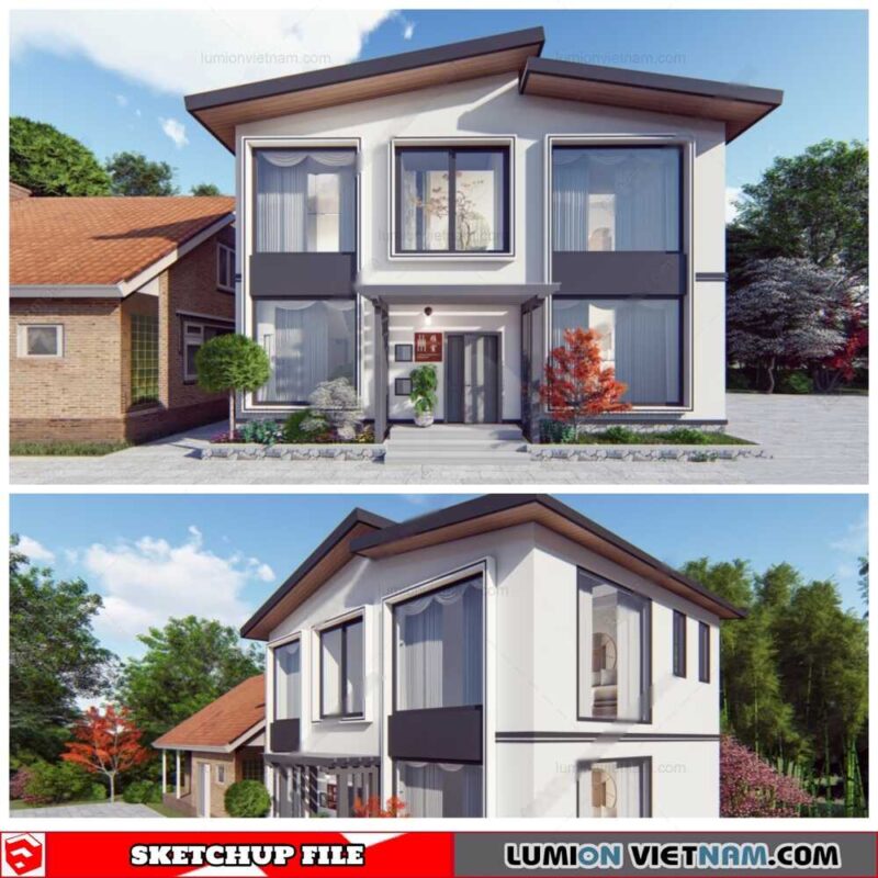 House - Sketchup Exterior Scene By Cuong Covua