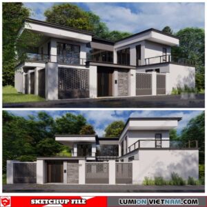 Villa - Sketchup Exterior Scene By Cuong Covua