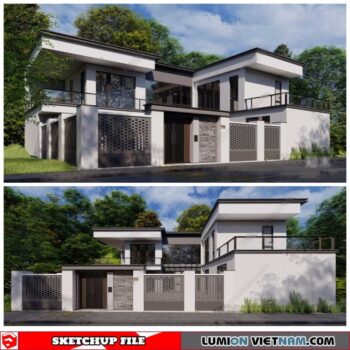 Villa - Sketchup Exterior Scene By Cuong Covua