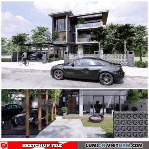 Villa - Sketchup Exterior Scene By Cuong Covua
