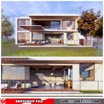 Villa - Sketchup Exterior Scene By Cuong Covua