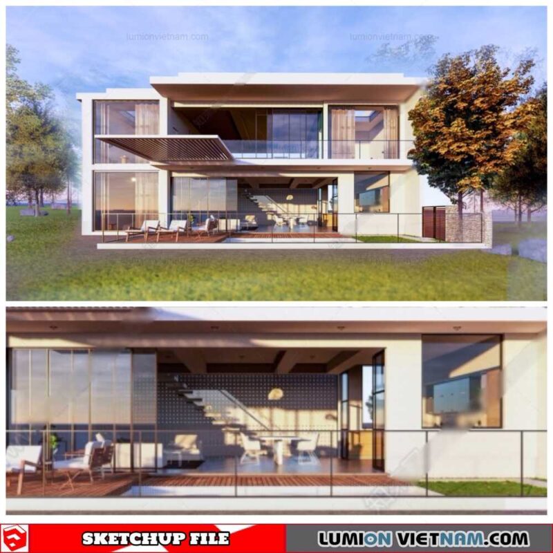 Villa - Sketchup Exterior Scene By Cuong Covua