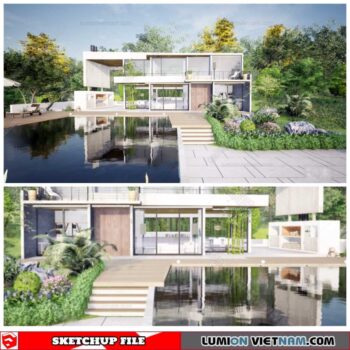 Villa - Sketchup Exterior Scene By Cuong Covua