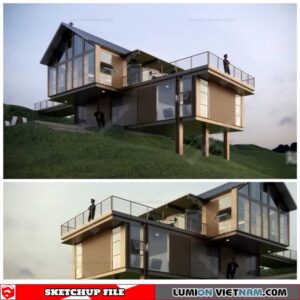 Villa - Sketchup Exterior Scene By Cuong Covua