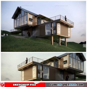 Villa - Sketchup Exterior Scene By Cuong Covua