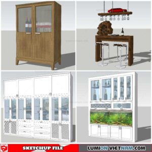 Liquor Cabinet - Sketchup Models By Nha Tay