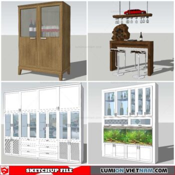 Liquor Cabinet - Sketchup Models By Nha Tay