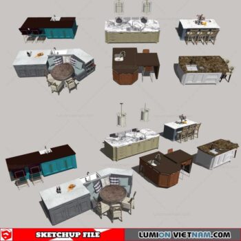 Kitchen Bar Table - Sketchup Models