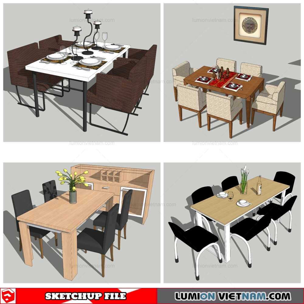 161021-Dining-Table-Normal-Style-(18)-Sketchup-Models