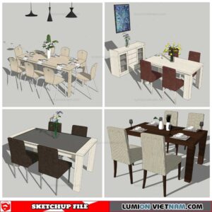 Dining Table - Sketchup Models By NhaTay
