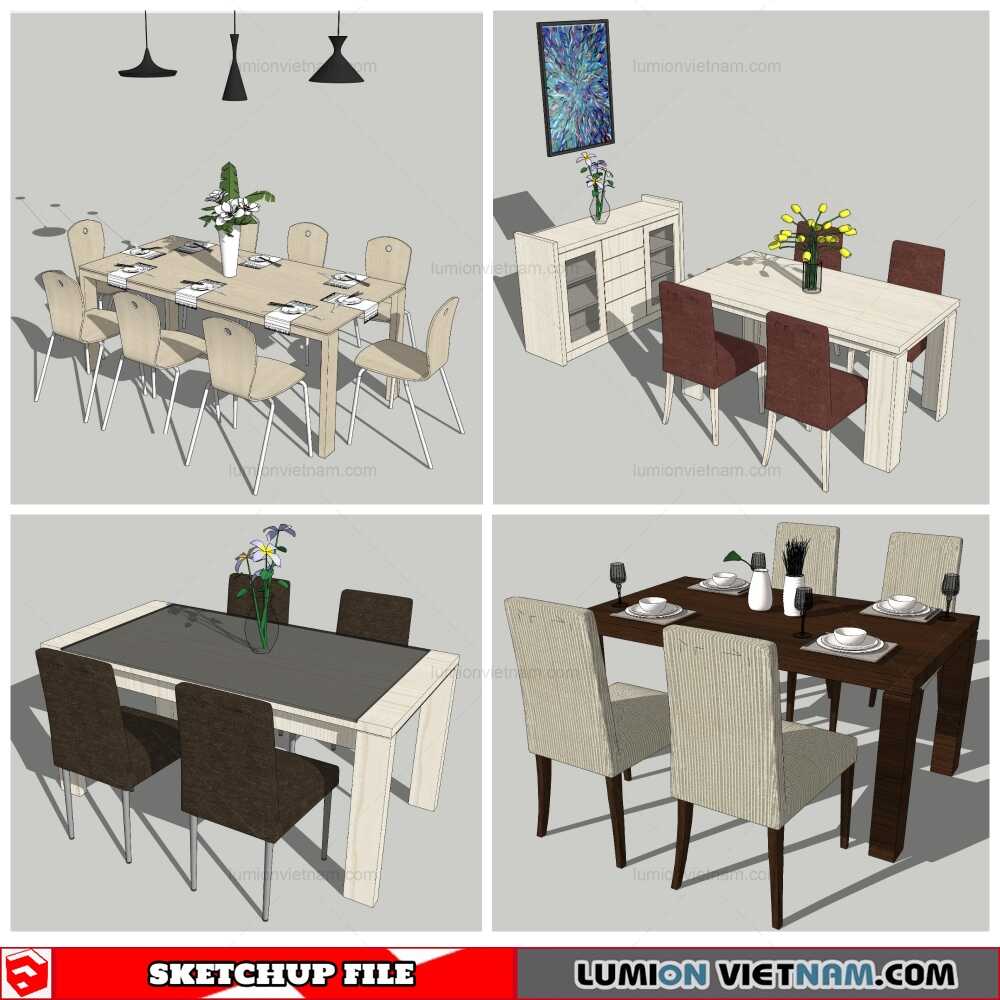 161021-Dining-Table-Normal-Style-(20)-Sketchup-Models
