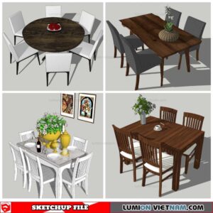 Dining Table - Sketchup Models By NhaTay