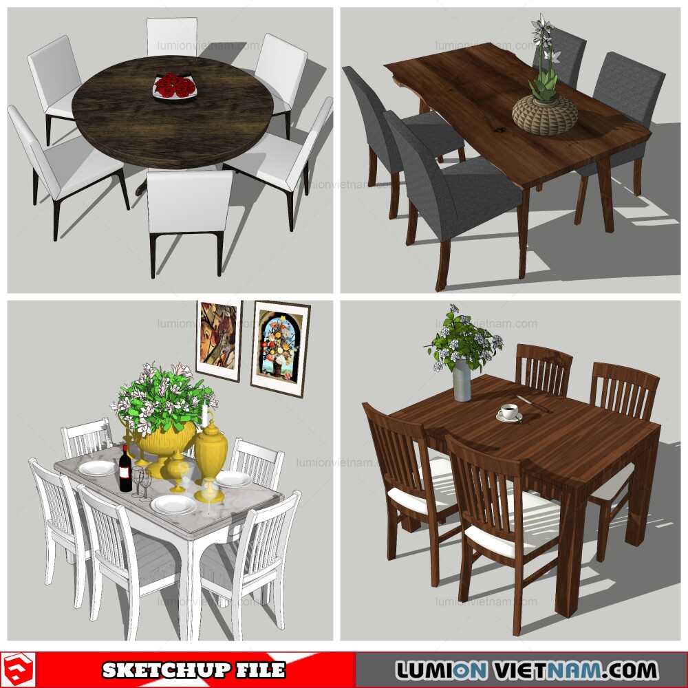 161021-Dining-Table-Normal-Style-(23)-Sketchup-Models