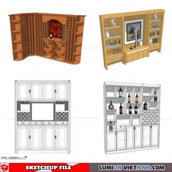 Liquor Cabinet - Sketchup Models By Cuong Covua