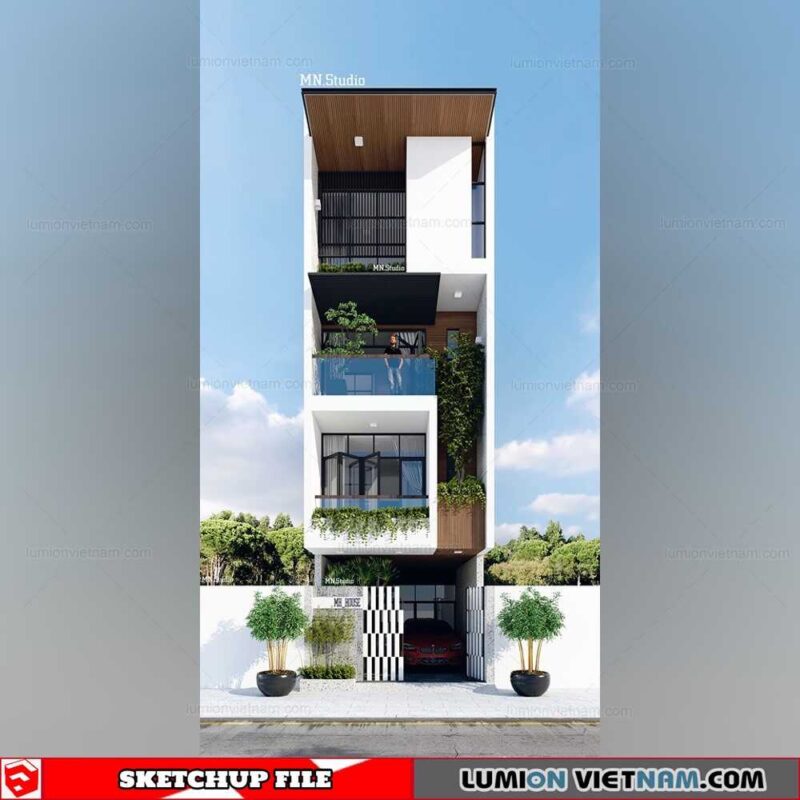 House - Sketchup Exterior Scene By Arch Duc Nhan