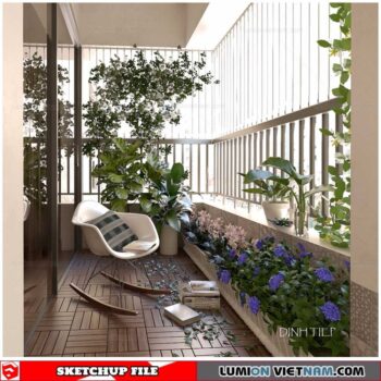 Balcony - Sketchup Exterior Scene By Dinh Tiep