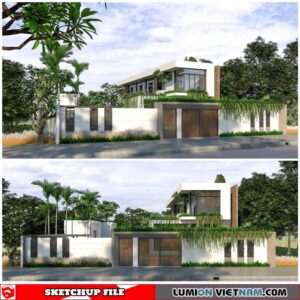 House - Sketchup Exterior Scene By Luu Hong Trung Hau