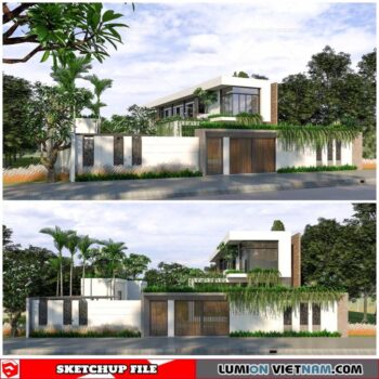 House - Sketchup Exterior Scene By Luu Hong Trung Hau