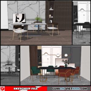 Dining Table Modern Style - Sketchup Models