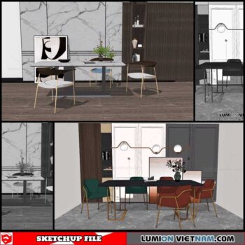 Dining Table Modern Style - Sketchup Models
