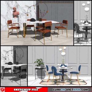 Dining Table Modern Style - Sketchup Models
