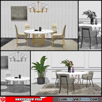 Dining Table Modern Style - Sketchup Models