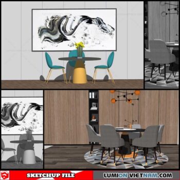 Dining Table Moden Style - Sketchup Models