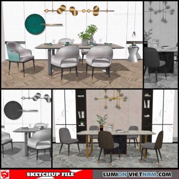 Dining Table Modern Style - Sketchup Models