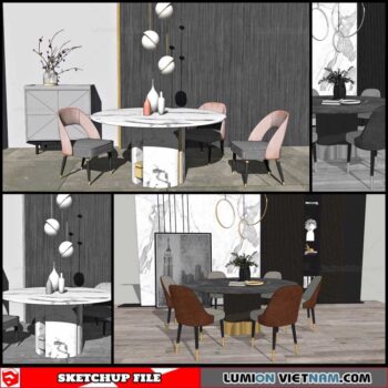 Dining Table Modern Style - Sketchup Models