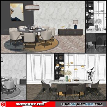 Dining Table Modern Style - Sketchup Models