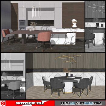 Dining Table Modern Style - Sketchup Models