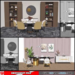 Dining Table Modern Style - Sketchup Models