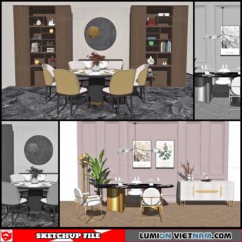 Dining Table Modern Style - Sketchup Models