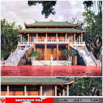 Pagoda - Sketchup Exterior Scene By Giang Nam