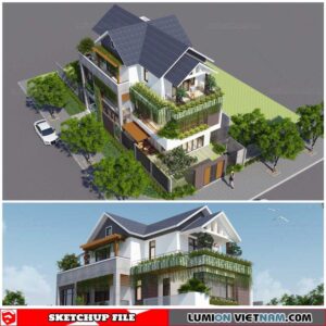 House - Sketchup Exterior Scene By Dinh Le