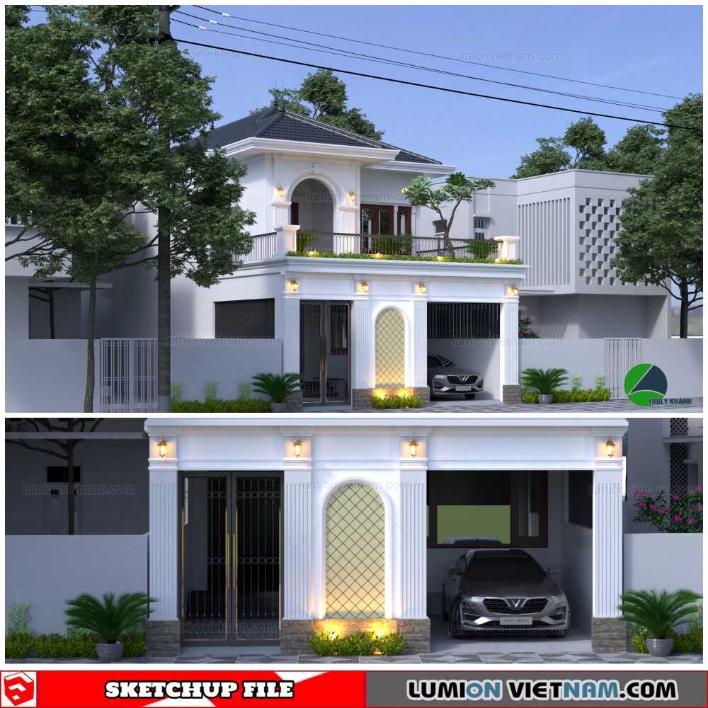 2403-Exterior-Villa-Scene-Sketchup-Model-By-Trulykhanh-Free-Download