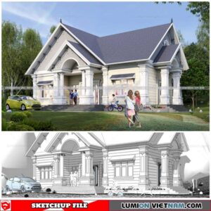 House - Sketchup Exterior Scene By Khanh Le Minh