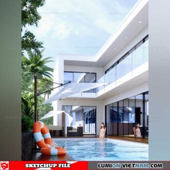 Swimming Pool - Sketchup Exterior Scene By Tran Minh Luan