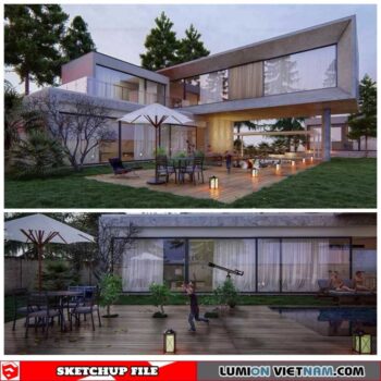 House - Sketchup Exterior Scene By Khoang Lang